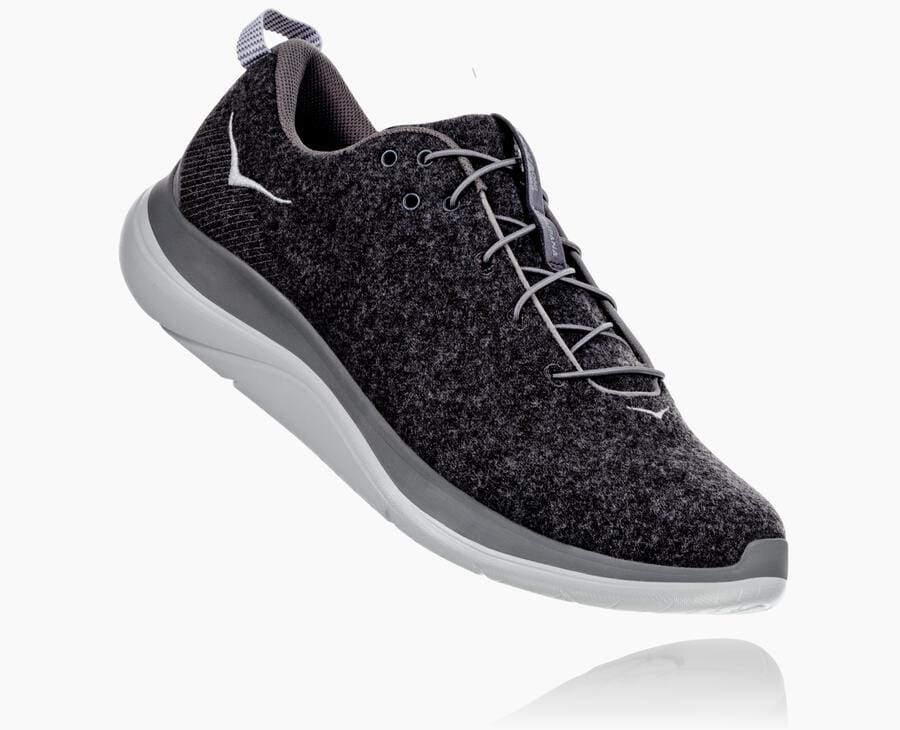 Hoka One One Koşu Ayakkabısı Kadın Koyu Gri - Hupana Flow Wool - PW8439615